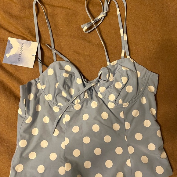 Majorelle Revolve LIVIENNE TOP IN BABY BLUE DOT, size small NWT - Picture 3 of 5